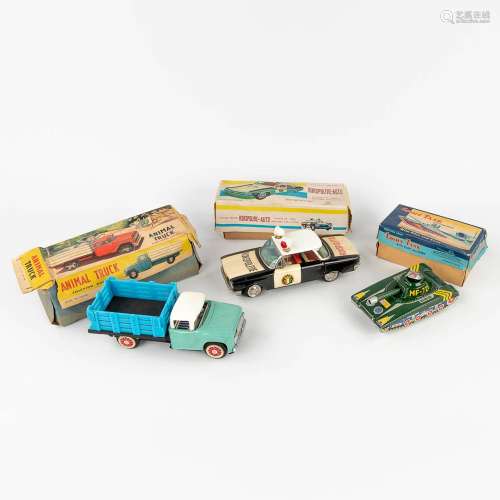 A collection of 3 toy cars "Rijkspolitie, Animal Truck,...