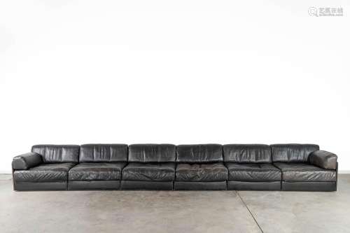 De Sede, DS76, a modular sofa made of black leather. Circa 1...