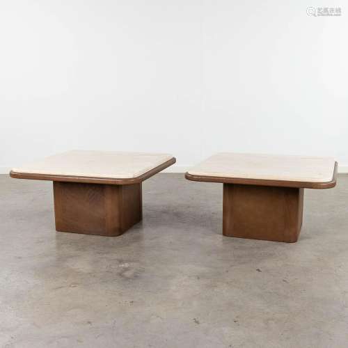 De Sede, a pair of coffee tables/side tables, leather with a...
