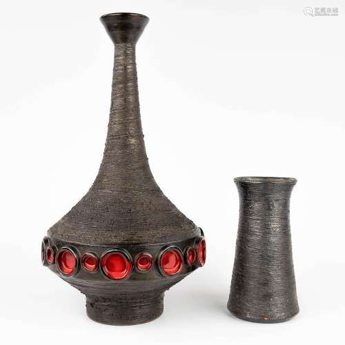 Keramar & Keralux, a collection of 2 glazed ceramic vase...