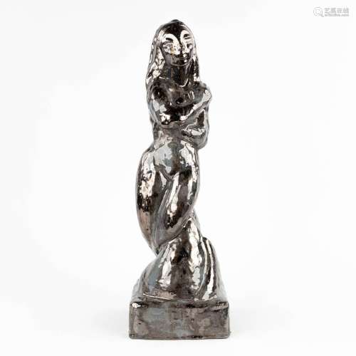 Roger GUERIN (1896-1954) 'Female figurine' made of luster gl...
