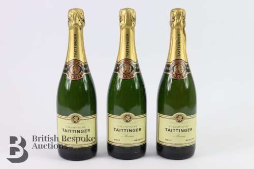 Twelve bottles of Taittinger Brut Reserve champagne