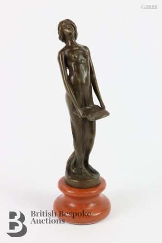 Contemporary bronze feminine figurine