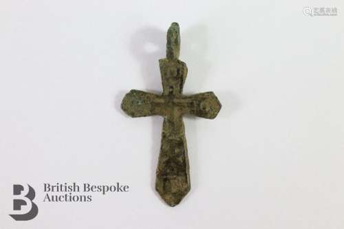European medieval bronze religious pendant