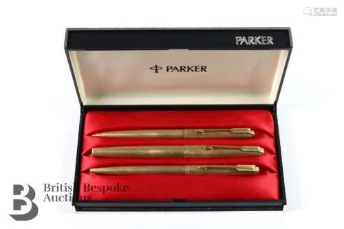 Parker 51 12ct gold plated pen set