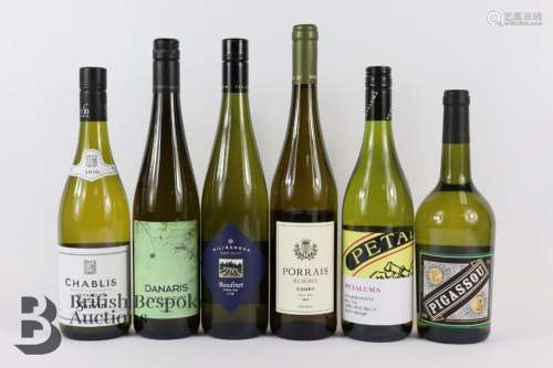 Six bottles of white wine; including Domaine Servin Chablis ...