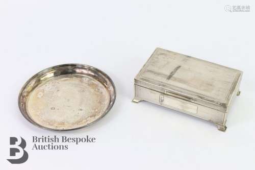 Silver pin tray approx London hallmark dated 1977