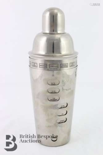 Contemporary silver-plated menu cocktail shaker