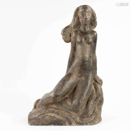 Harry ELSTRÖM (1906-1993) A female figurine, lying on a rock...