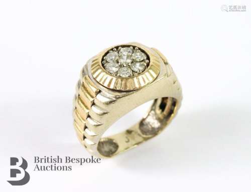 9ct gold rolex-style diamond ring