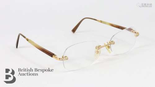 Pair of ladies solid 18ct gold and diamond spectacles