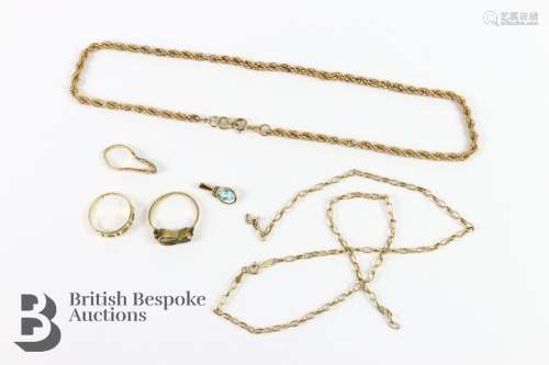 Miscellaneous 9ct yellow gold jewellery