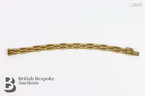 9ct lozenge-link bracelet approx 180 x 9 mm