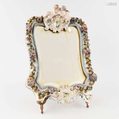 JACOB-PETIT (1796-1868) 'Table Mirror' made of porcelain. 19...
