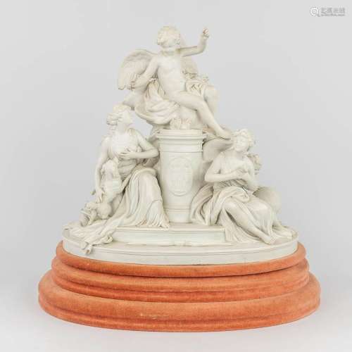 Sèvres, a large group 'Cupid and maidens' made of bisque por...