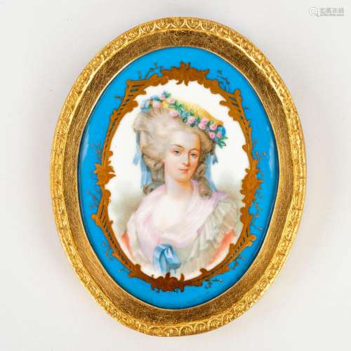 Sèvres, a porcelain plaque with an image of Queen Marie Anto...