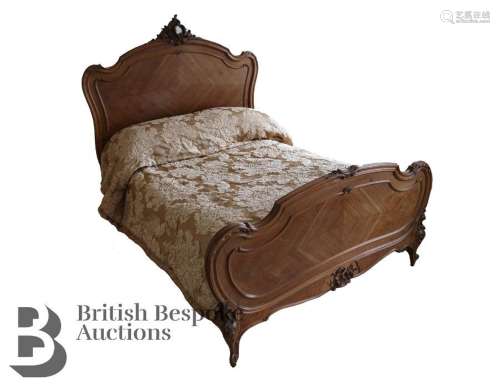 Stunning French Kingwood and oak double bed