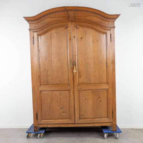 An antique two-door cabinet, made of oak. 18th century. (L: ...