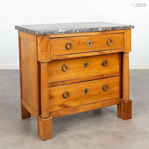 A small commode with 3 drawers and a marble top. Empire peri...