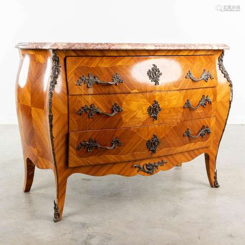 A commode with marble top and mounted with bronze in Louis X...