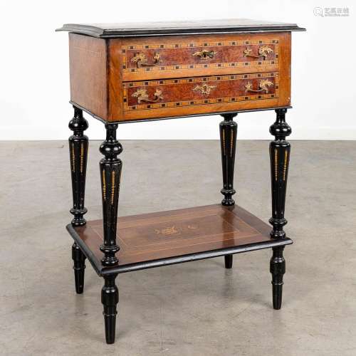 A sewing cabinet, decorated with marquetry inlay in Napoleon...