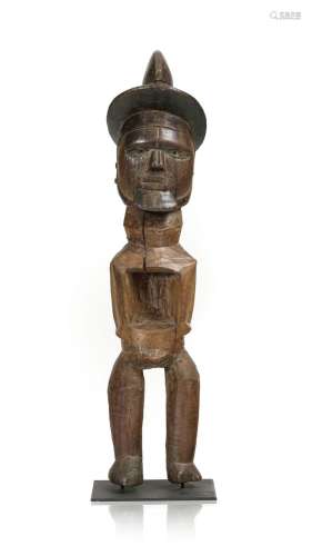 Statuette Teke, bois à patine brune, représentant un personn...