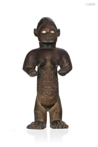 Statuette féminine Bembe, les avant-bras tendus, paumes des ...