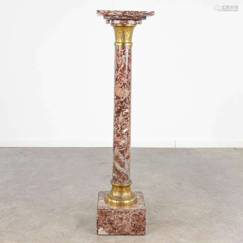 A pedestal, red marble and bronze. The first half of the 20t...