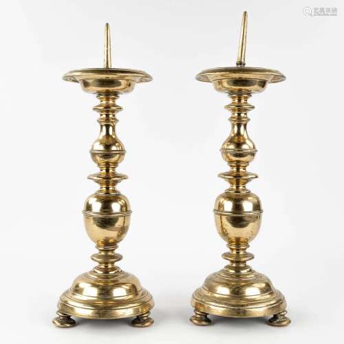 A pair of antique candlesticks, Southern Europe, 17th centur...