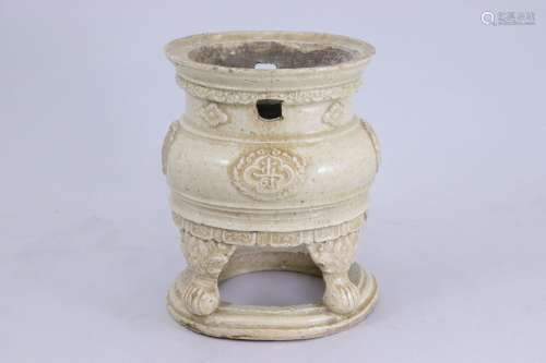 Vietnam, dynastie Lê, XVIIe siècle. Brûle-parfum quadripode ...
