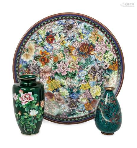 Three Japanese Cloisonné Articles