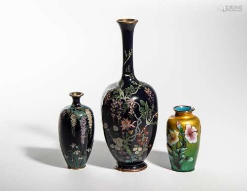 Three Japanese Cloisonné Vases