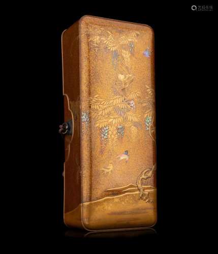 A Japanese Gold Lacquer Scroll Box, Jikumono bako