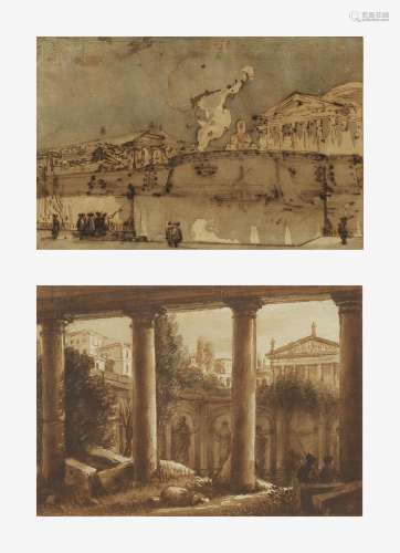 Jean Victor Nicolle (1754-1826)<br />
Vues de ville antique,...