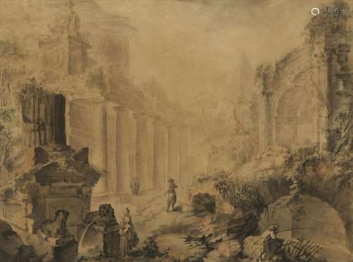 Charles Delafosse (1734-1789)<br />
Caprice architectural à ...