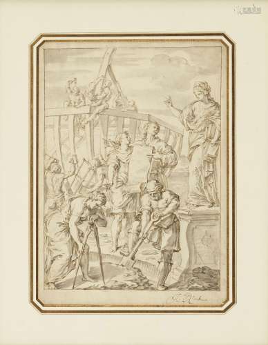 Jan Claudius de Cock (1668-1735)<br />
Chantier à l'Antique,...