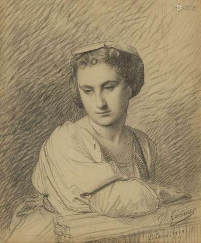 Jean-Léon Gérome (1824-1904)<br />
Jeune femme en buste, min...