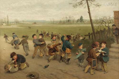 John Morgan (1823-1886)<br />
La récréation, huile sur toile...