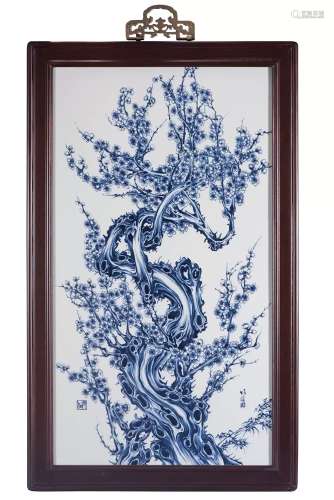 Wang bu Blue and White Plum Blossom Porcelain Plate Hanging ...