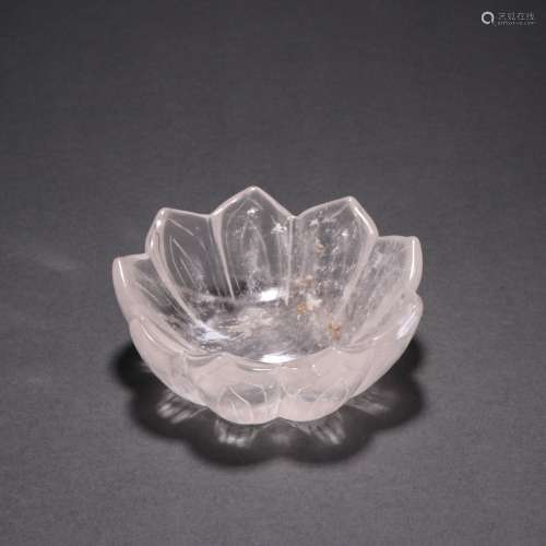 Chinese Qing Dynasty  Crystal Lotus Flower Brush Washer