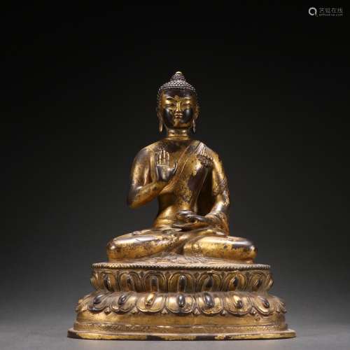 Chinese Qing Dynasty  Gilt Bronze Medicine Buddha
Ornament