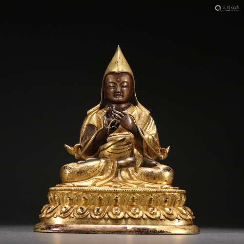 Tibetan Buddhism  Gilt Bronze Tsongkhapa Ornament