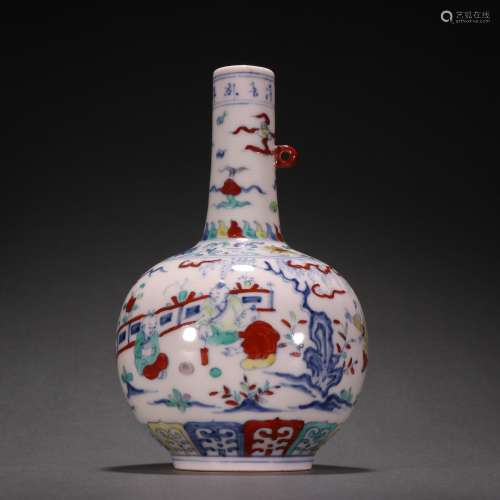 Chinese Ming Dynasty  Clashingcolor Children Playing Vase