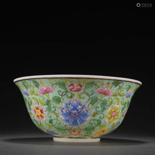 Chinese Qing Dynasty  Pebble Enameled Flower Bowl