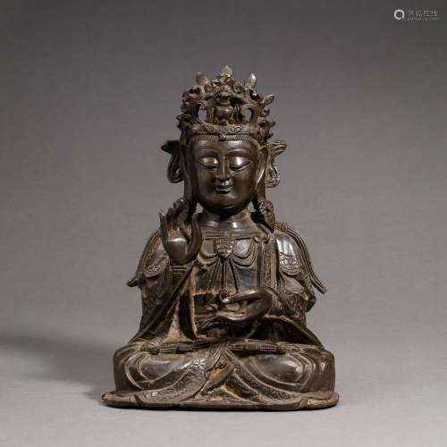 CHINESE MING DYNASTY BRONZE STATUE OF BUDDHA