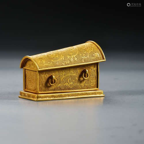 CHINESE TANG DYNASTY PURE GOLD COFFIN ORNAMENT
