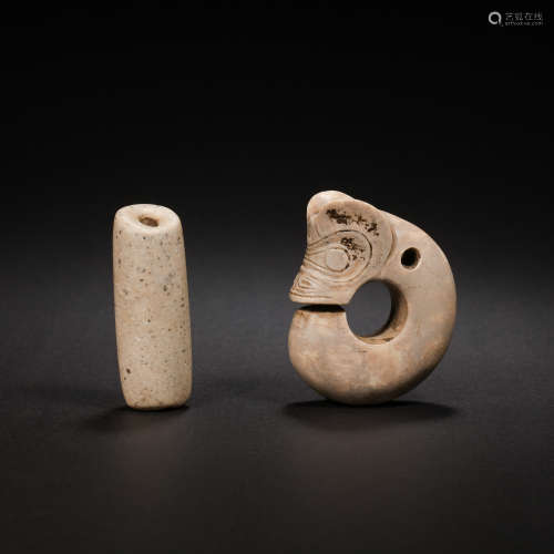 A GROUP OF HONGSHAN JADE PIECES FROM THE HONGSHAN PERIOD IN ...