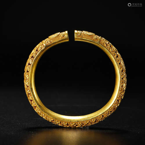 CHINESE TANG DYNASTY PURE GOLD BRACELET