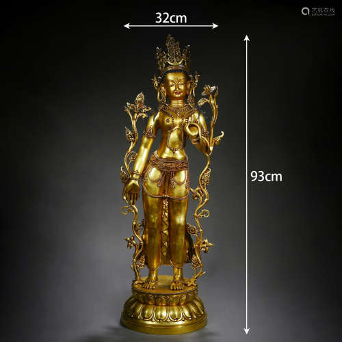 A Tibetan Bronze-gilt Figure of Padmapani