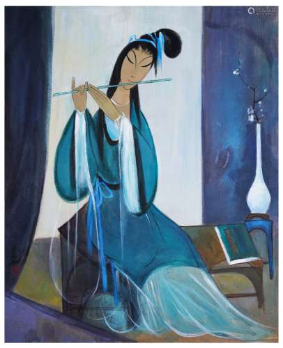 A Chinese Oil Painting Signed Lin Fengmian